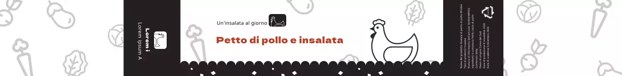 Modello di icona bianca per l'insalata di pollo