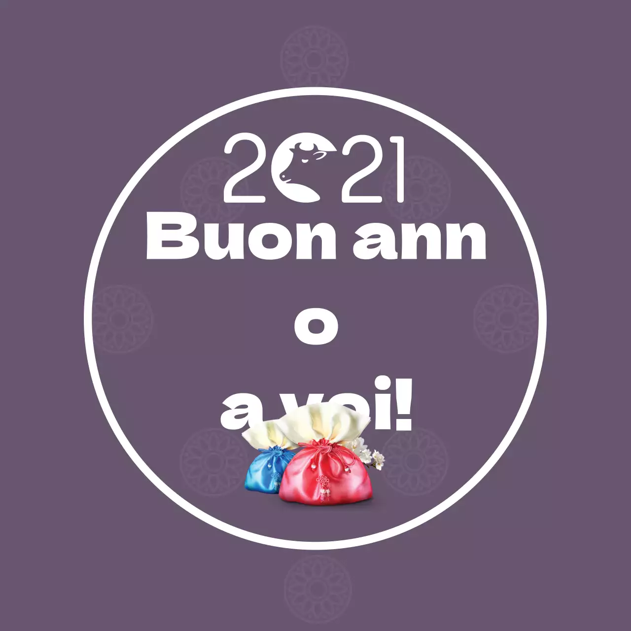 Scritta fotografica violaEtichetta di auguri per il nuovo anno in evidenza