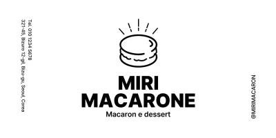 Carino e semplice macaron illustrazione logo stile dessert per informazioni caffè e servizio clienti