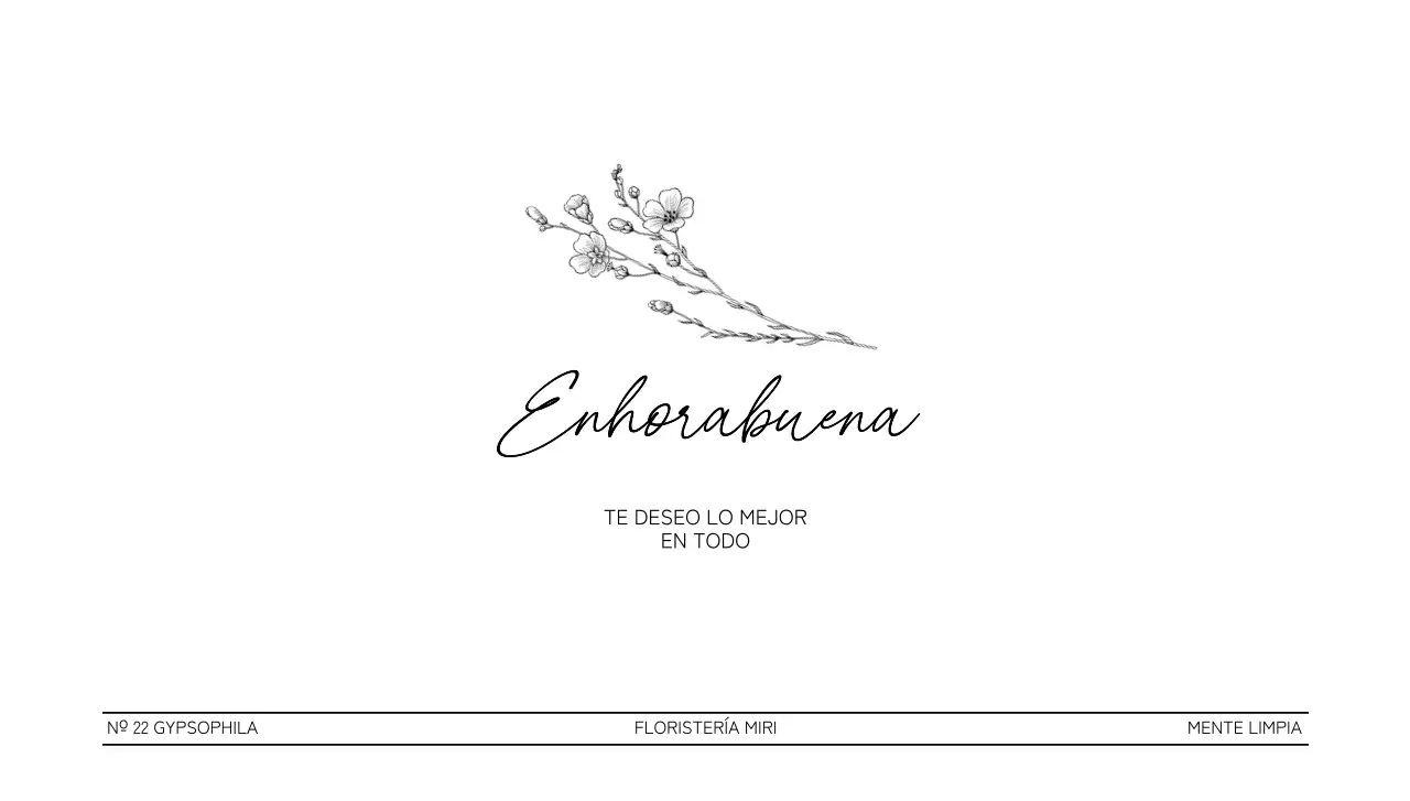 Regalo de felicitación de florista con ilustración de línea floral negra