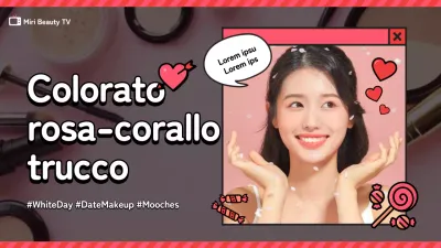 Rosa e corallo linea illustrazione a tema trucco giorno bianco YouTube thumbnail