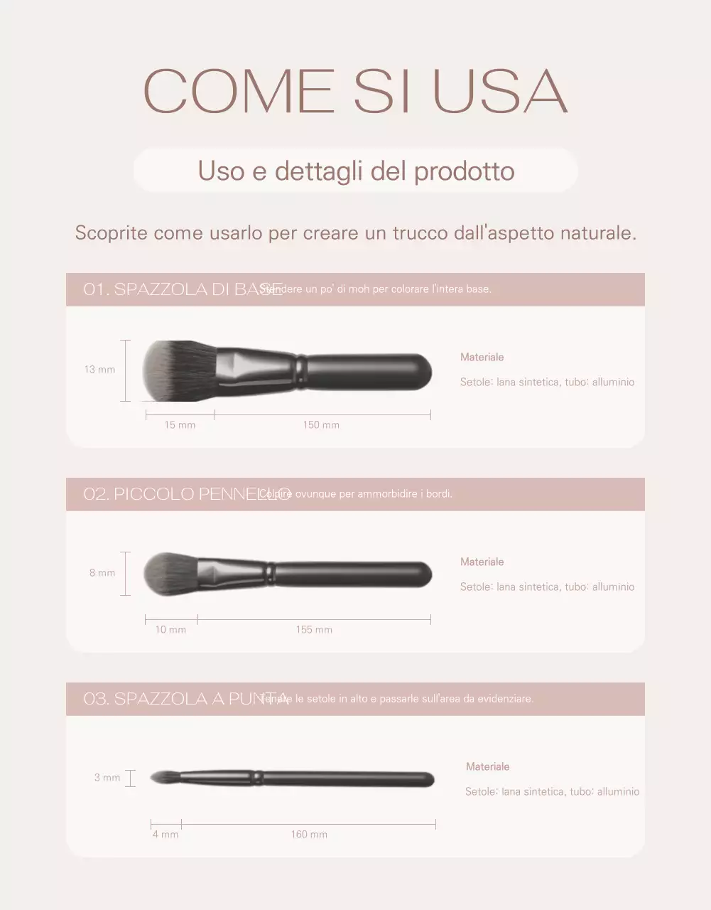 Pennelli di marketing con sfondo marrone chiaro