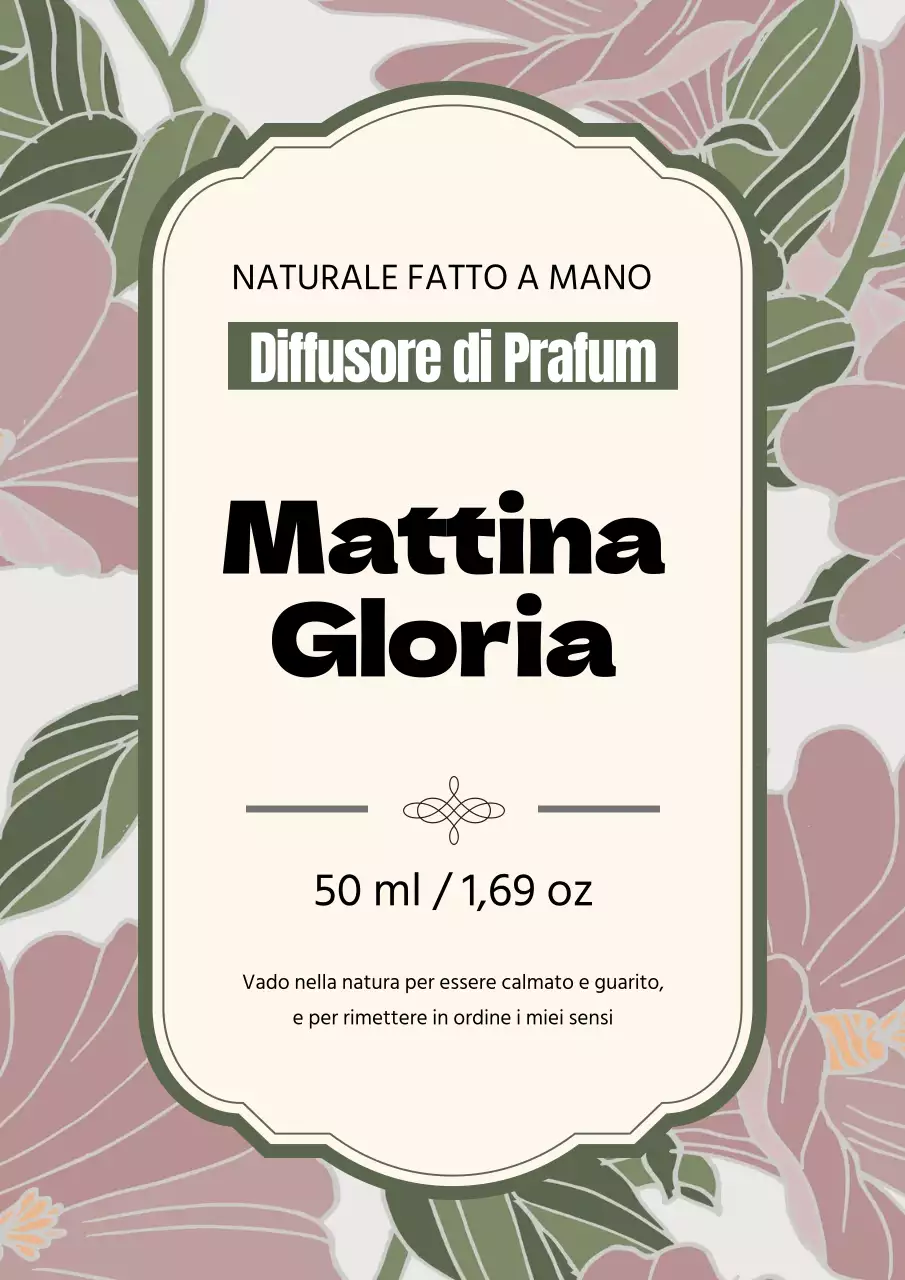 Etichetta di profumo vintage con illustrazione verde
