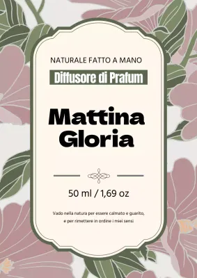 Etichetta di profumo vintage con illustrazione verde