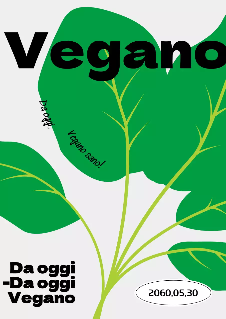 Verde, illustrazione vegetale evento di promozione vegetariana