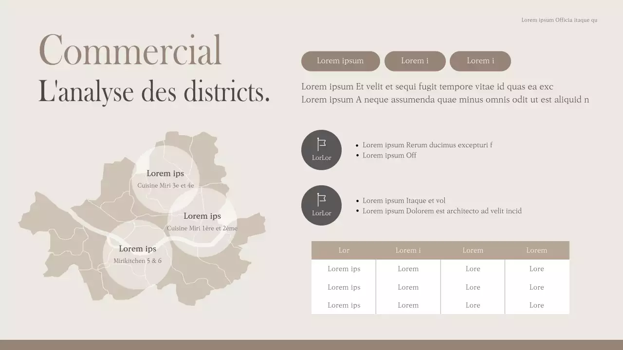 Cuisine commune moderne en beige et marron (présentation)