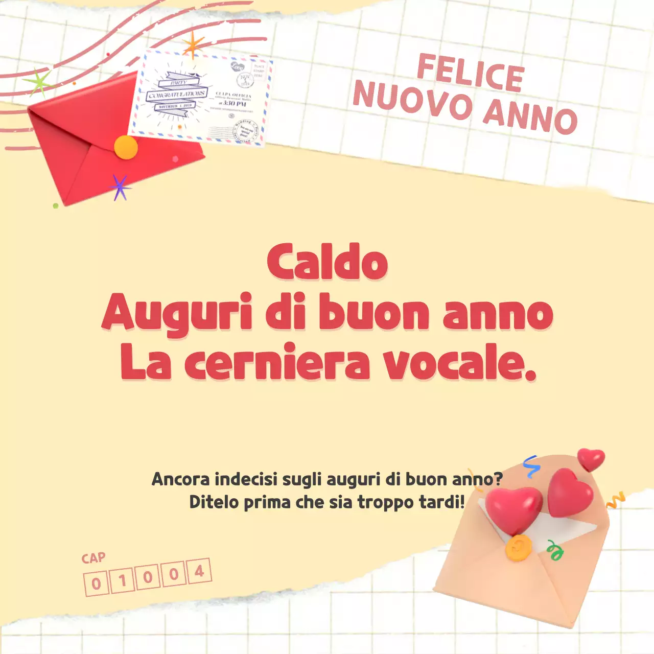 Una raccolta di simpatici auguri di buon anno in un concetto di collage di lettere