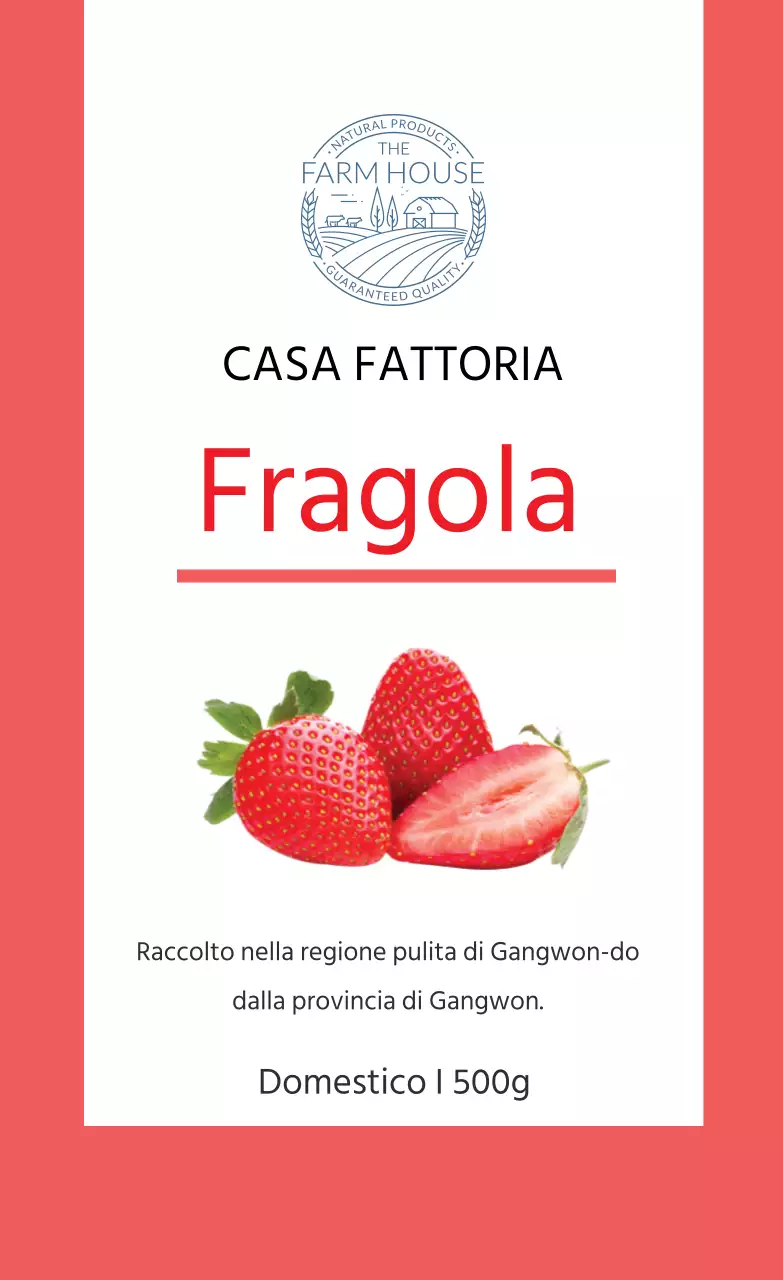 Etichetta dei prodotti a base di fragole