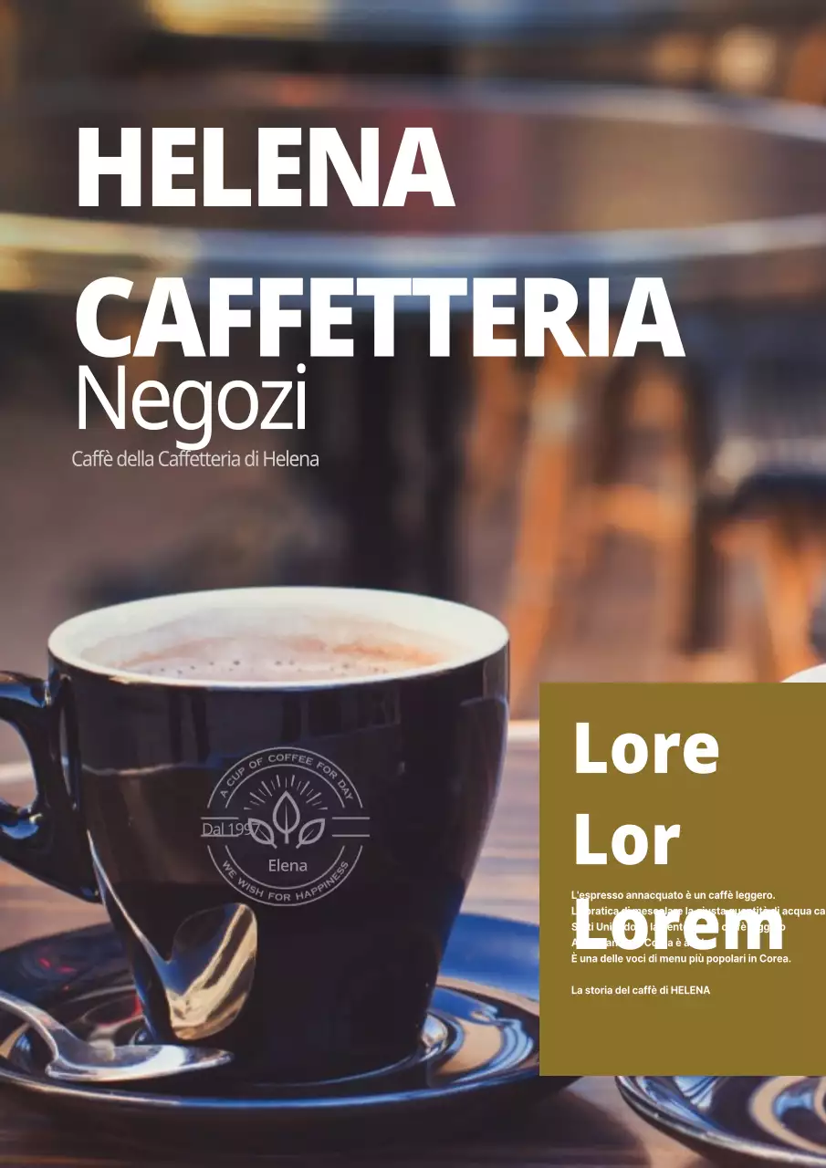 Promuovere un semplice bar con la foto di una tazza di caffè marrone