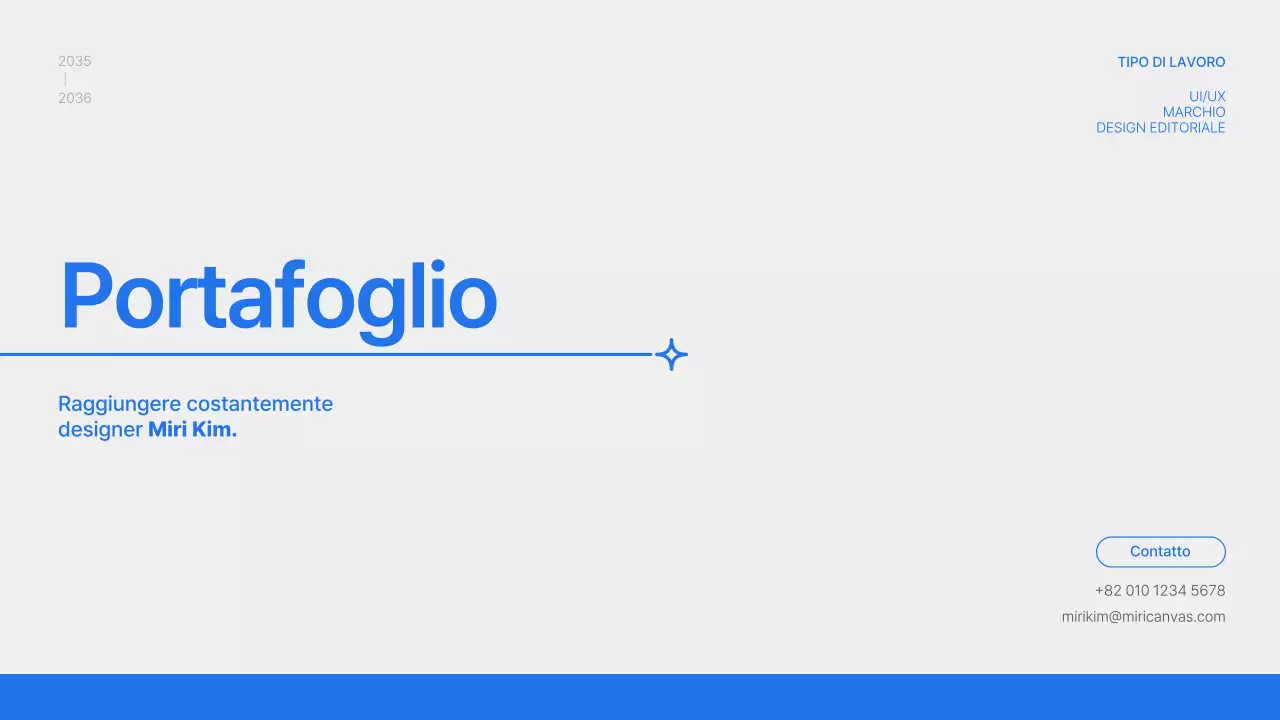 Portafoglio di design con un concetto semplice in blu e bianco