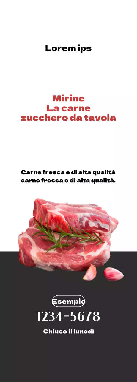 Promuovete la vostra macelleria con un look pulito in bianco e grigio