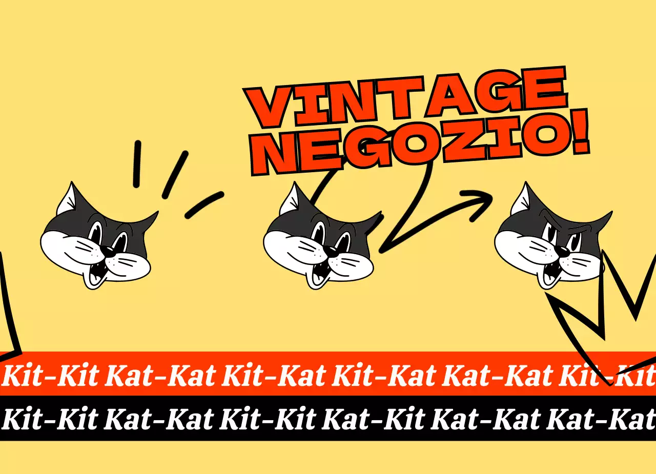Un giovane e grazioso negozio vintage in rosso e giallo