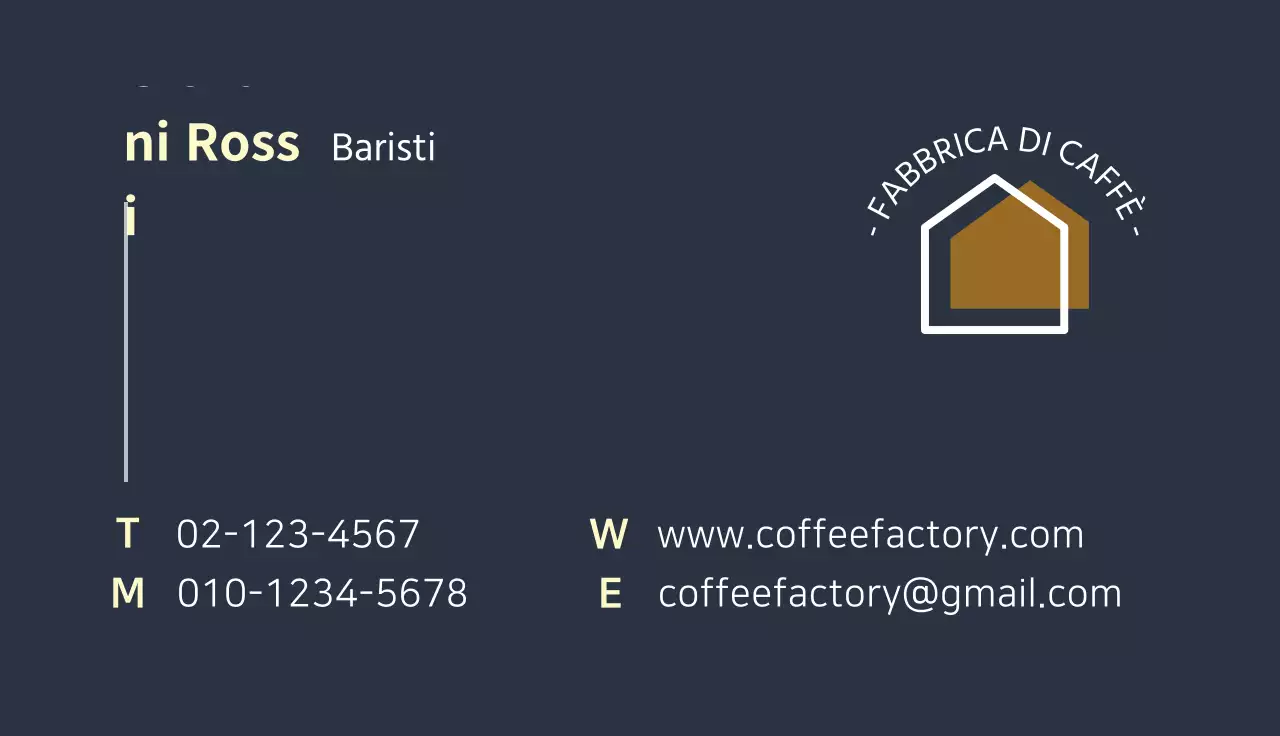 Biglietto da visita per barista