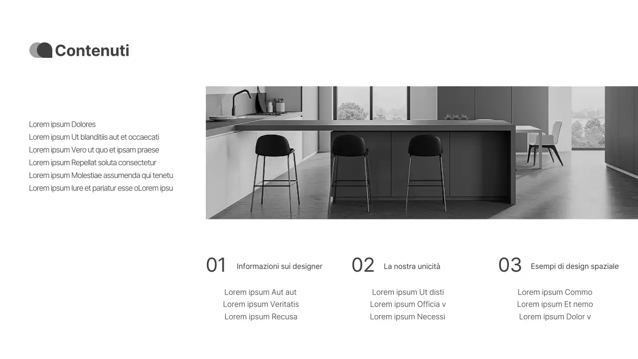 Modello di design spaziale bianco e grigio