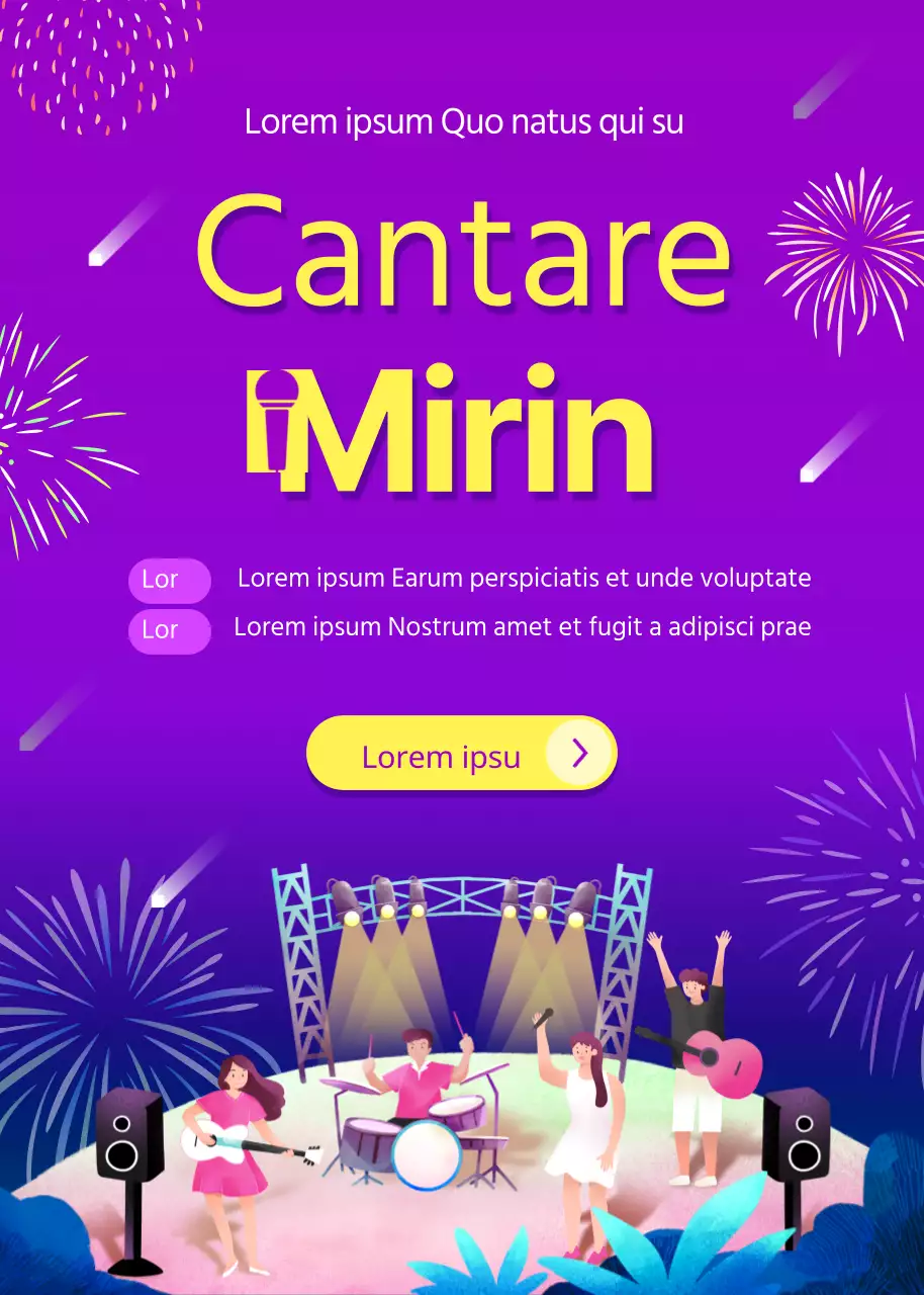 Bando per artisti per il concetto di festival della notte gialla e viola