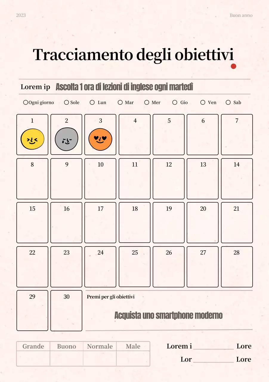 Tracciatore di obiettivi dalle linee semplici in beige e nero