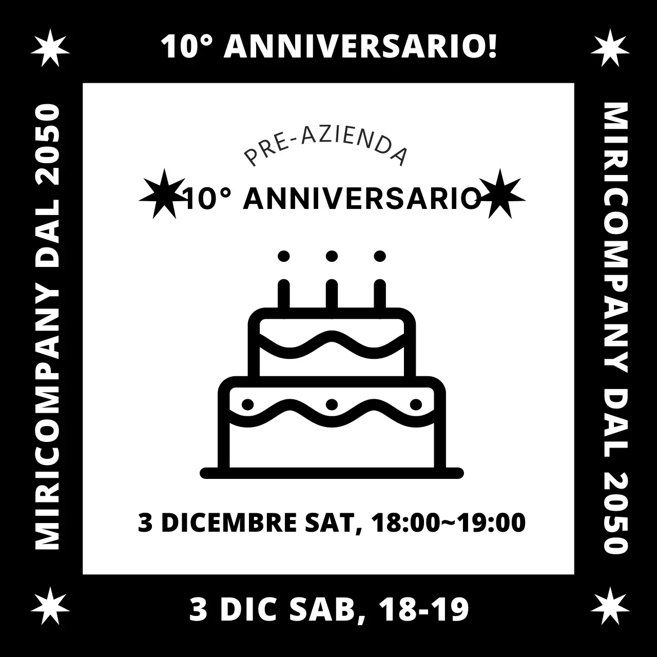 Un evento per l'anniversario dell'azienda in nero