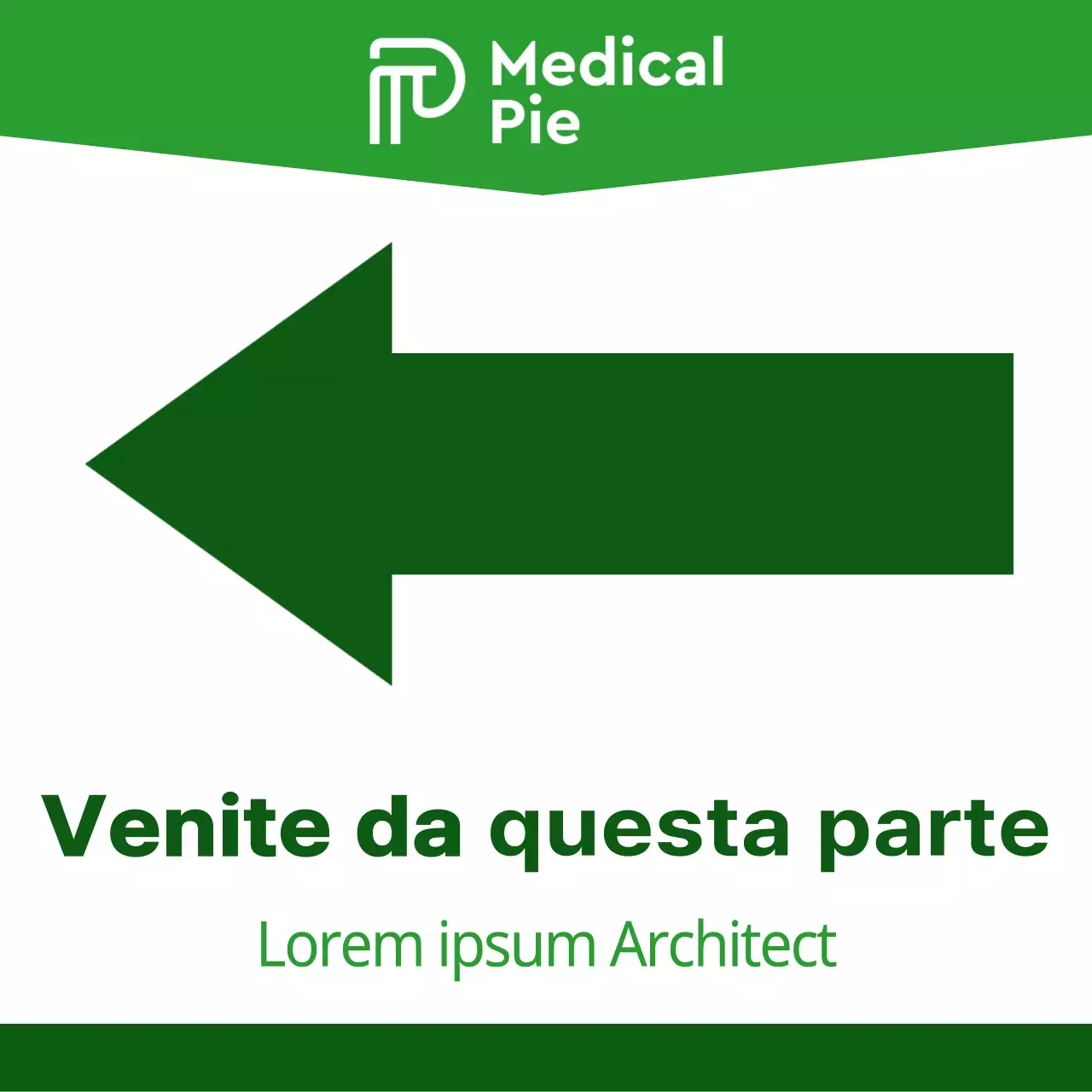 Combinazione semplice e pulita di frecce e testo in verde e verde lime Stile di layout Indicazioni per il seminario