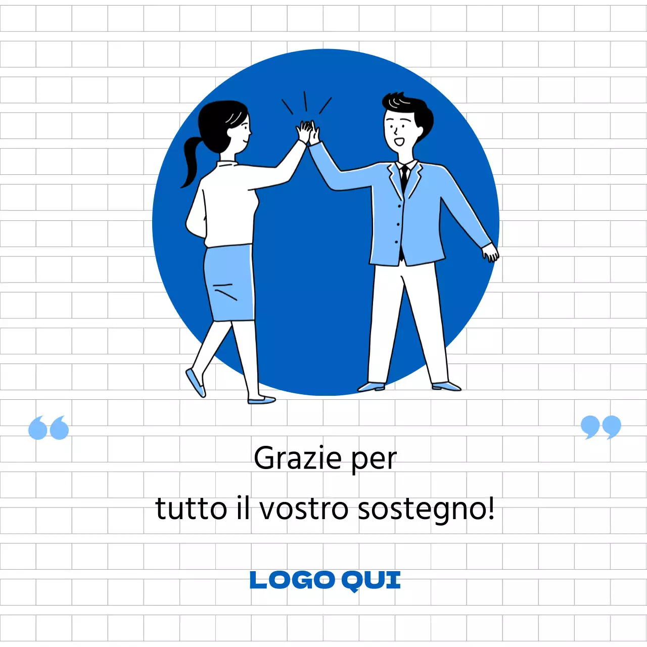 Presentazione della squadra con tema illustrativo blu CardNews