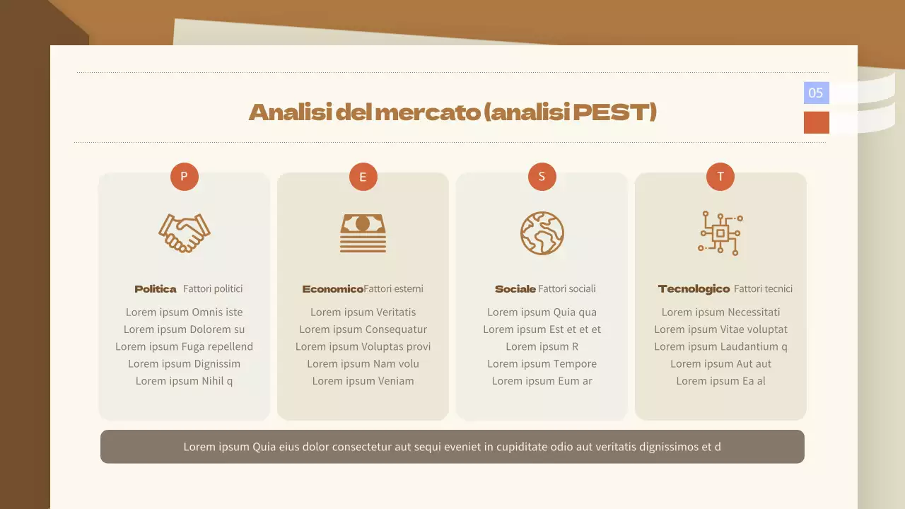 Una ricerca aziendale ordinata nella cornice di una valigetta marrone