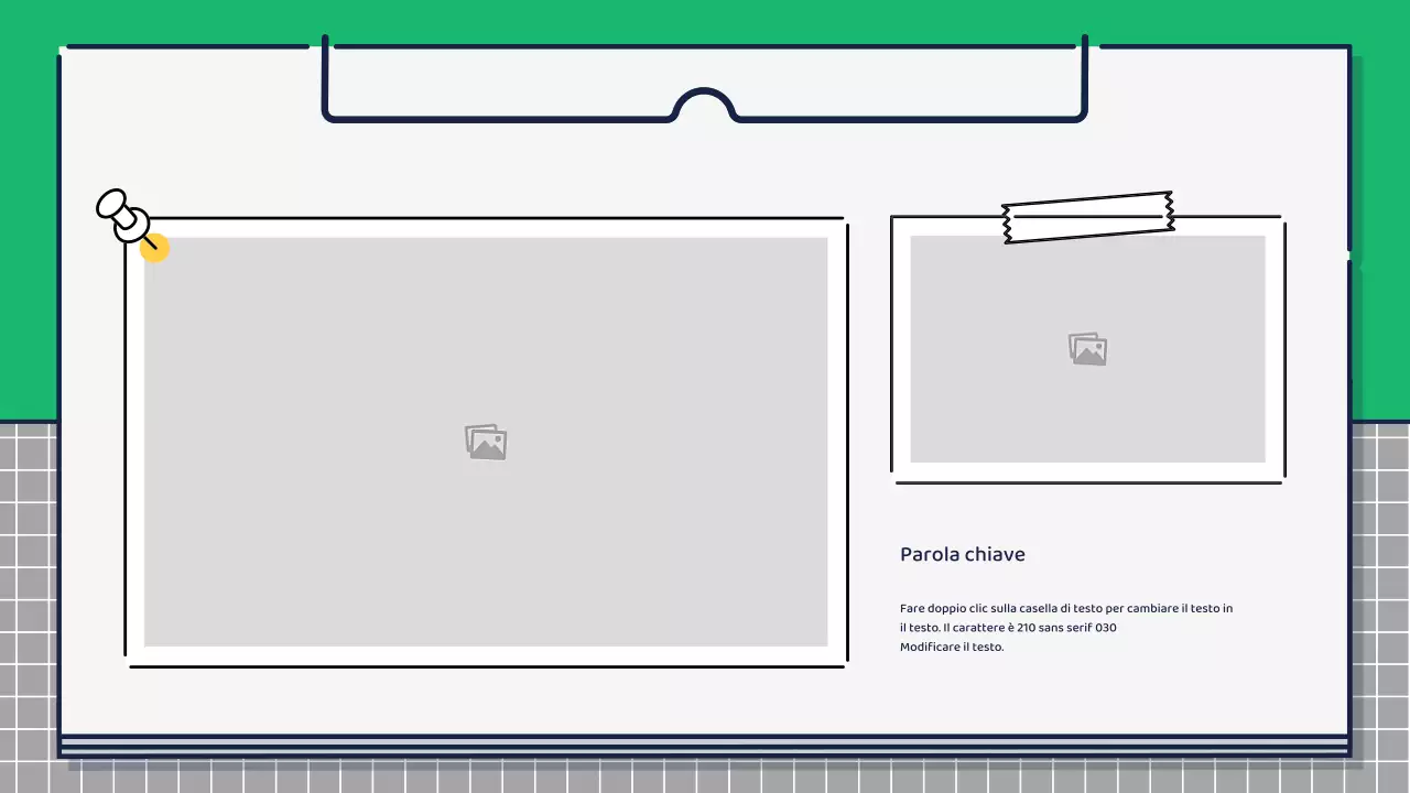 Presentazione sulla progettazione di icone carine e basilari in verde e giallo
