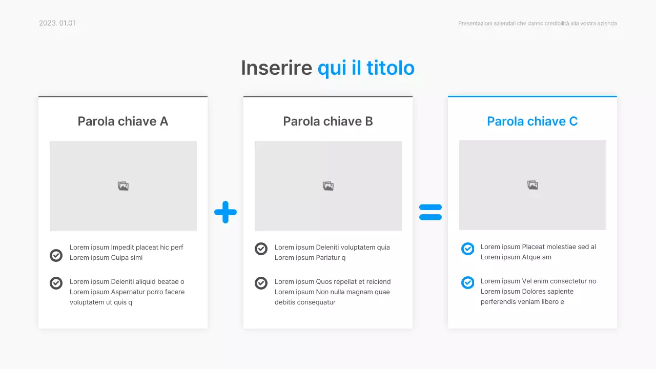 Relazione aziendale con uno stile moderno a gradiente in blu e bianco