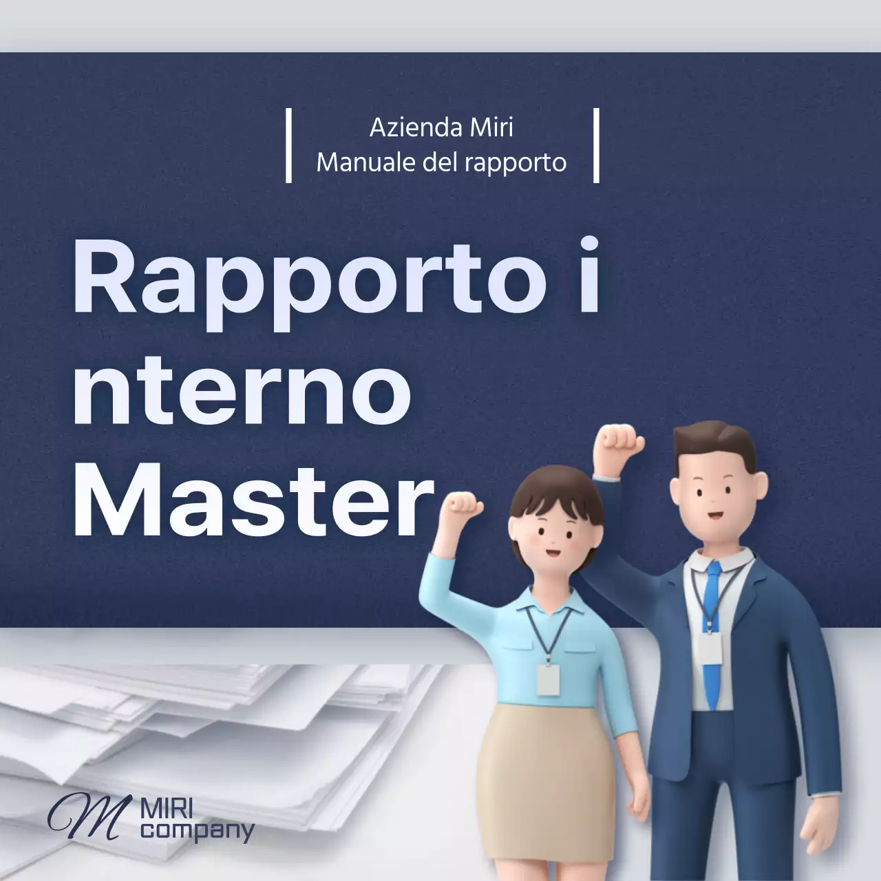 Un manuale di rendicontazione pulito, blu e grigio