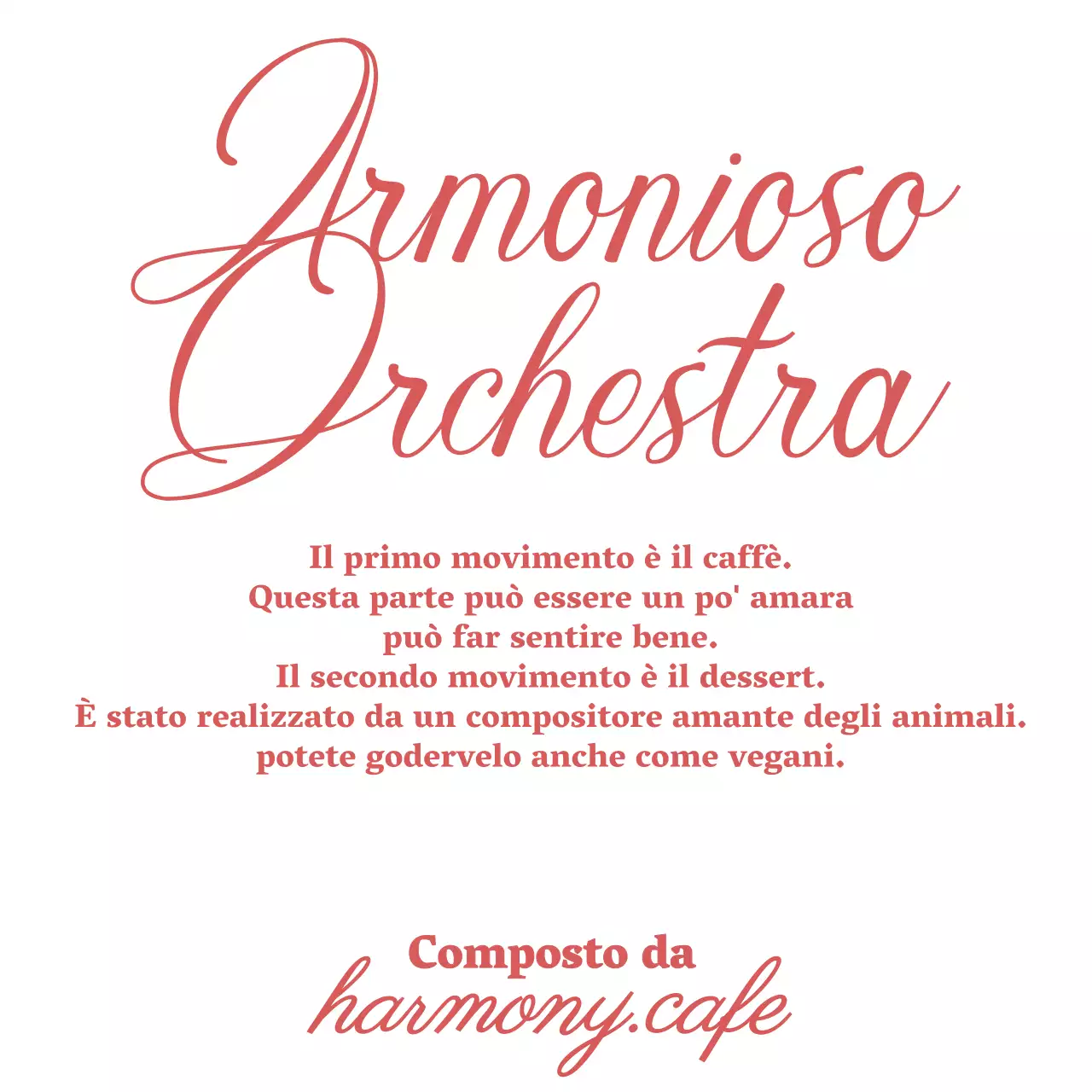 Per un concept cafe di alto livello con testo inglese in rosso.