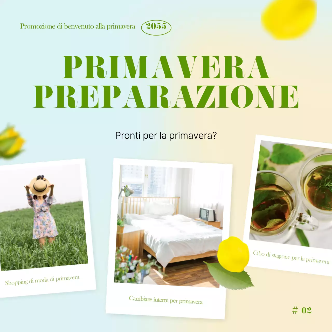Un evento primaverile fresco, verde e giallo