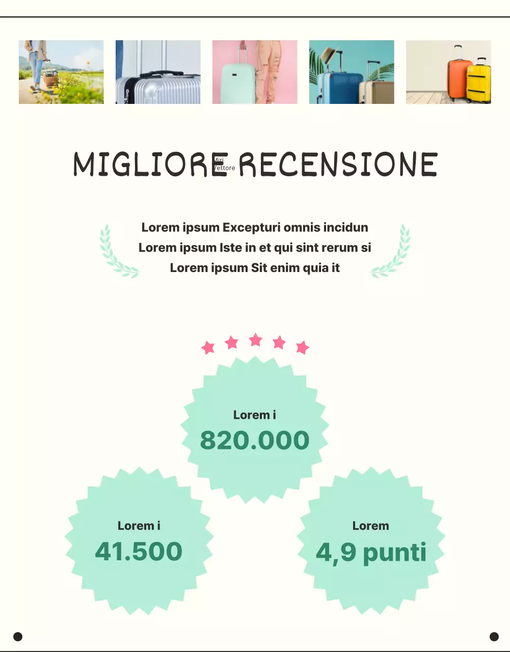 Promuovere le valigie delle vacanze con linee semplici e alla menta