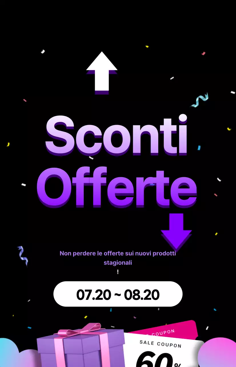 Una vendita pronta per le feste in viola e nero