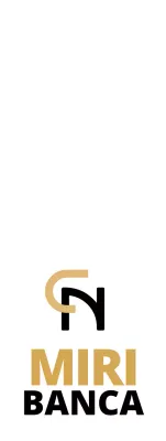 Simbolo semplice e pulito, in marrone e nero, per informare e promuovere le informazioni sui risparmi bancari.