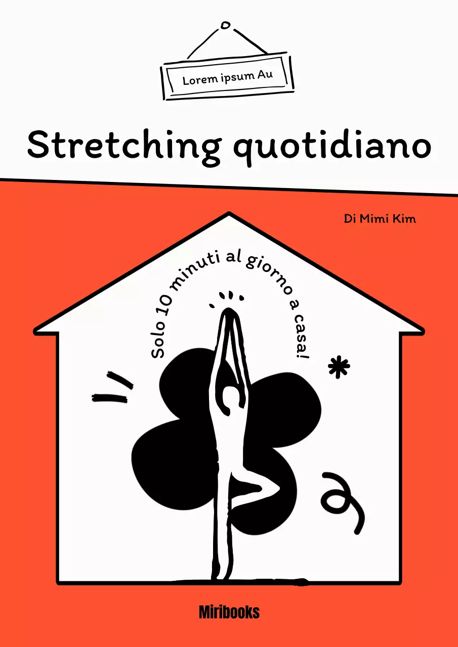 Concetto di Yogi tratto quotidiano con sfondo bianco e arancione