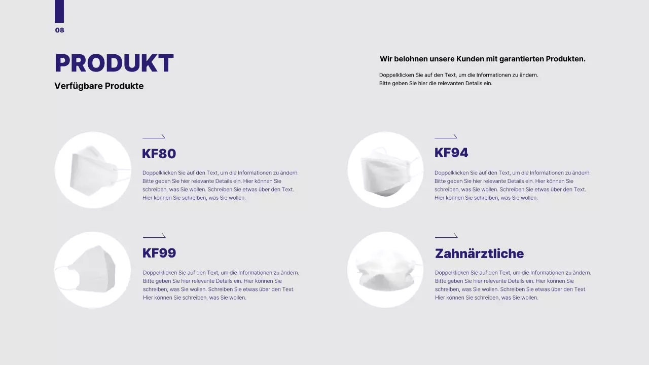 Ein organisierter Vorschlag mit einer blau gefärbten Kreisgrafik