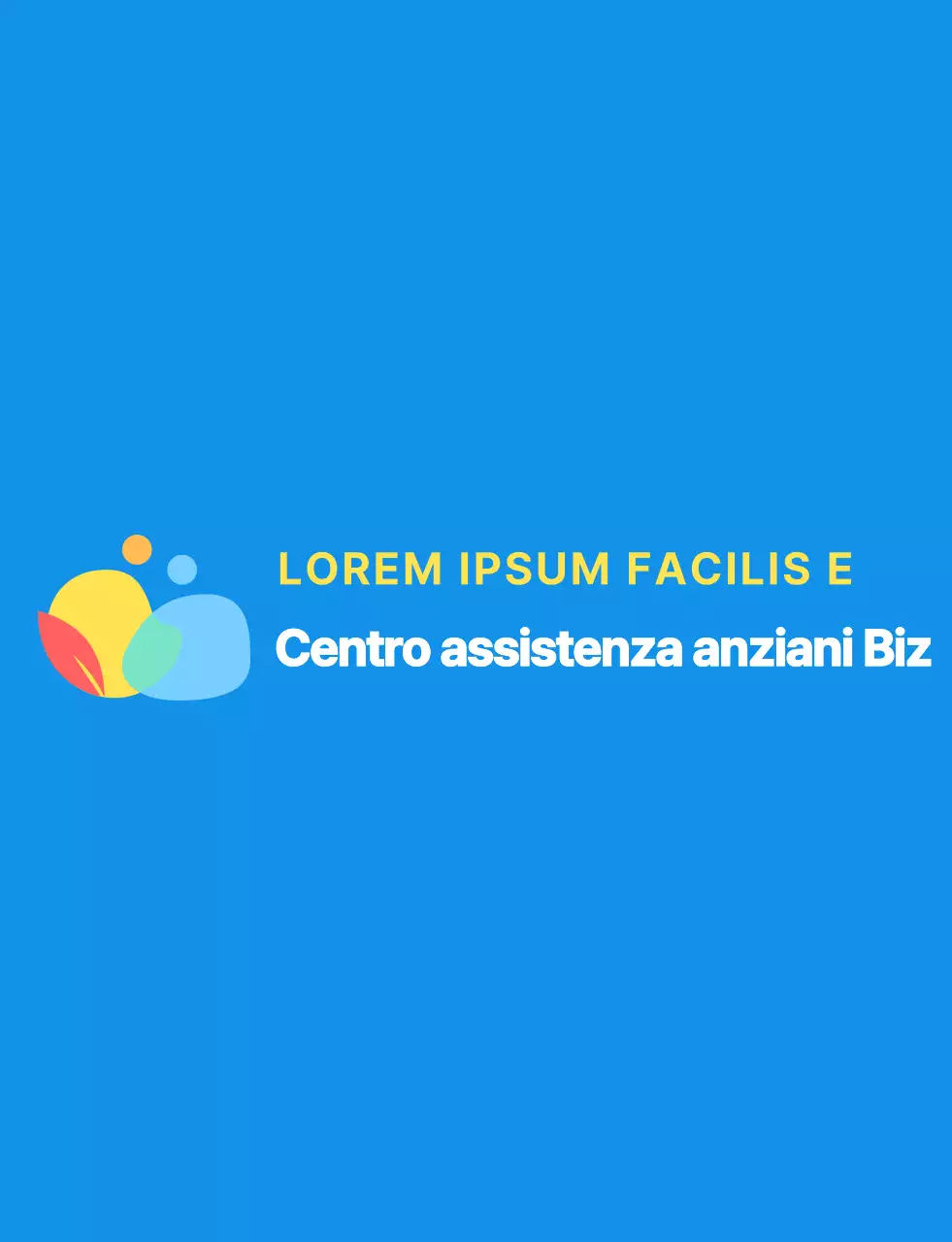 Simbolo umano rotondo e semplice in stile logo con combinazioni di colori e blu per il personale del centro di assistenza.
