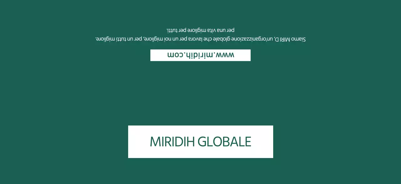 Un semplice Global Mirridi verde scuro per la promozione dell'azienda.