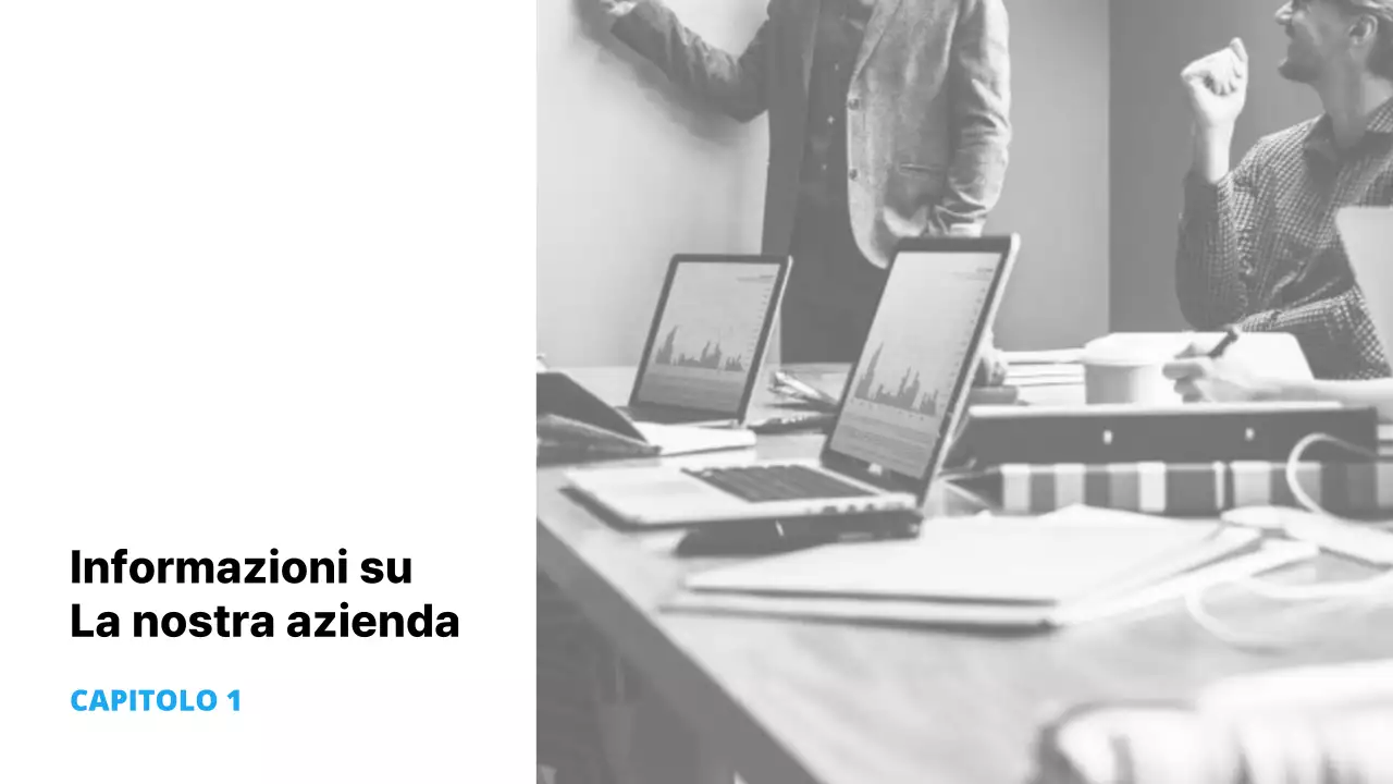Semplice attività commerciale in bianco e azzurro