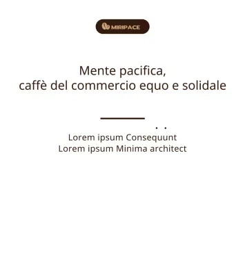 Informazioni sul caffè equo e solidale di colore marrone e testo semplice sullo scaffale
