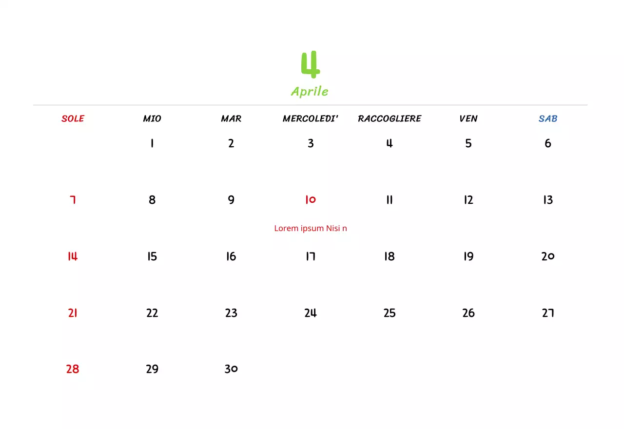 Calendario di Capodanno con simpatiche illustrazioni