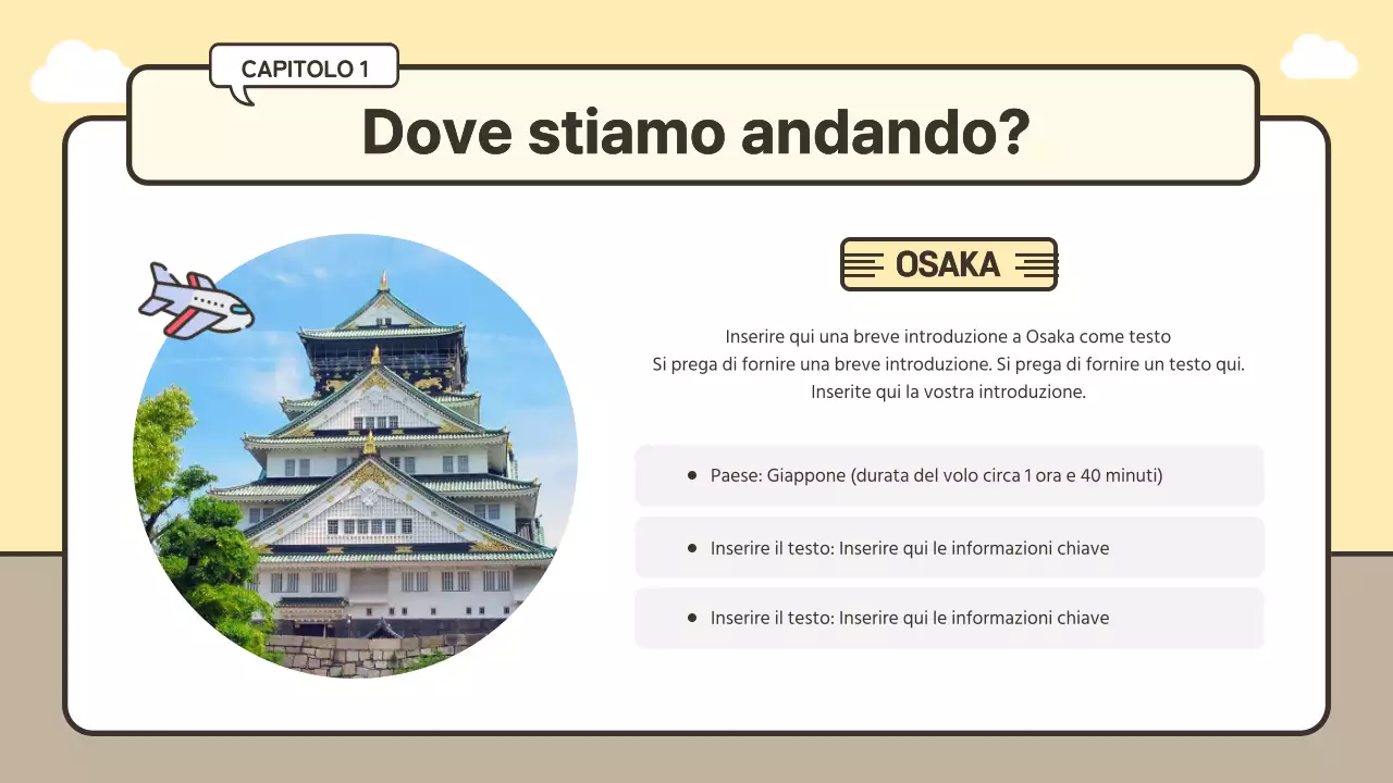 Idea di valigie e itinerario di viaggio in giallo e beige