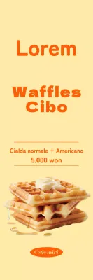 Promuovete un menu a cialde pulito con accenti arancioni su sfondo giallo