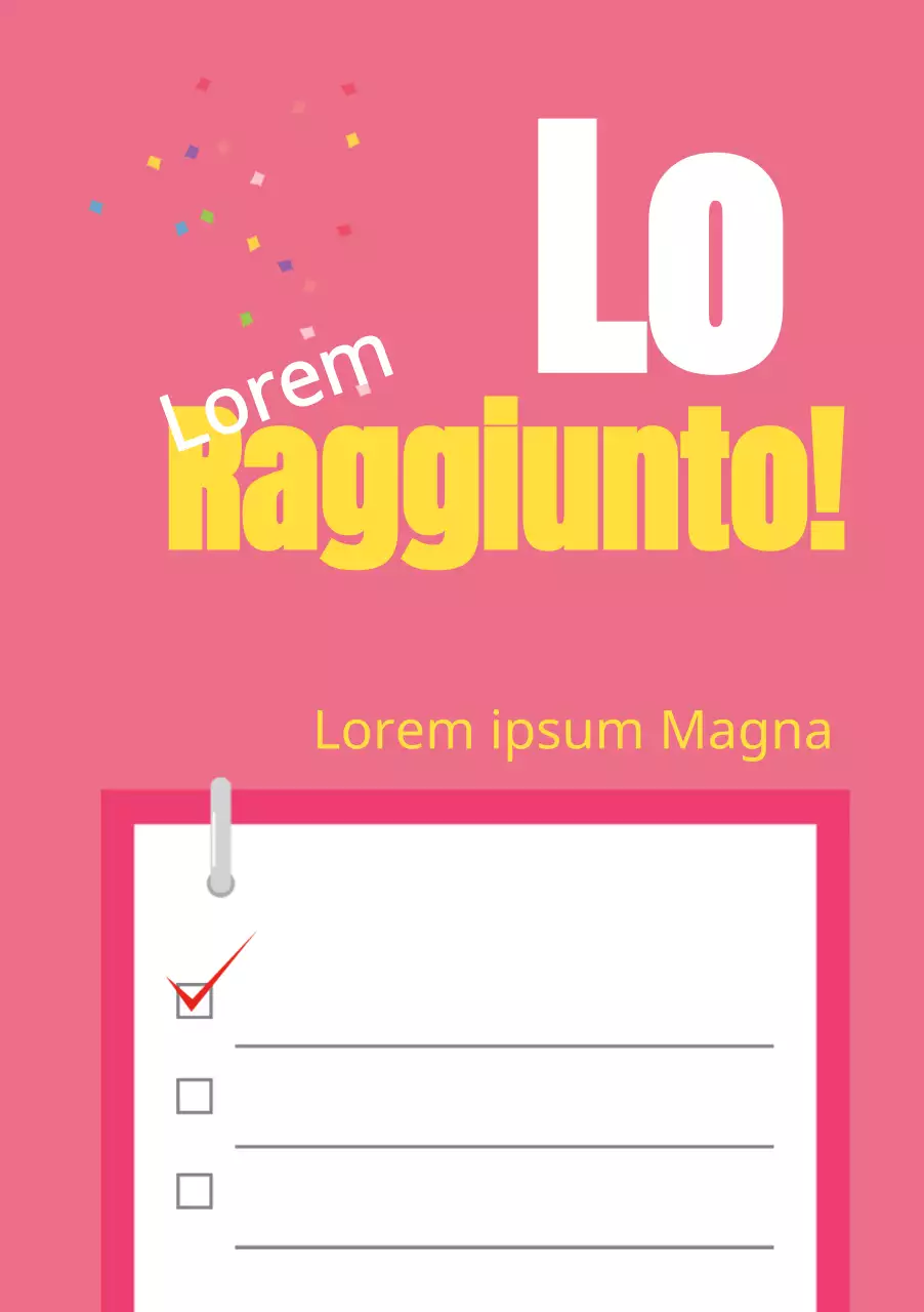 Raggiunto l'obiettivo dell'illustrazione semplice rosa