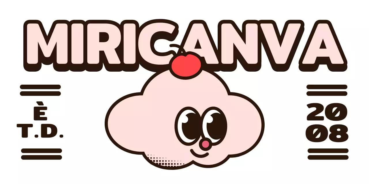 Combinazione di testo e personaggi di cupcake carini e alla moda in rosa e marrone Stile logo per promozioni e merchandising di caffetteria