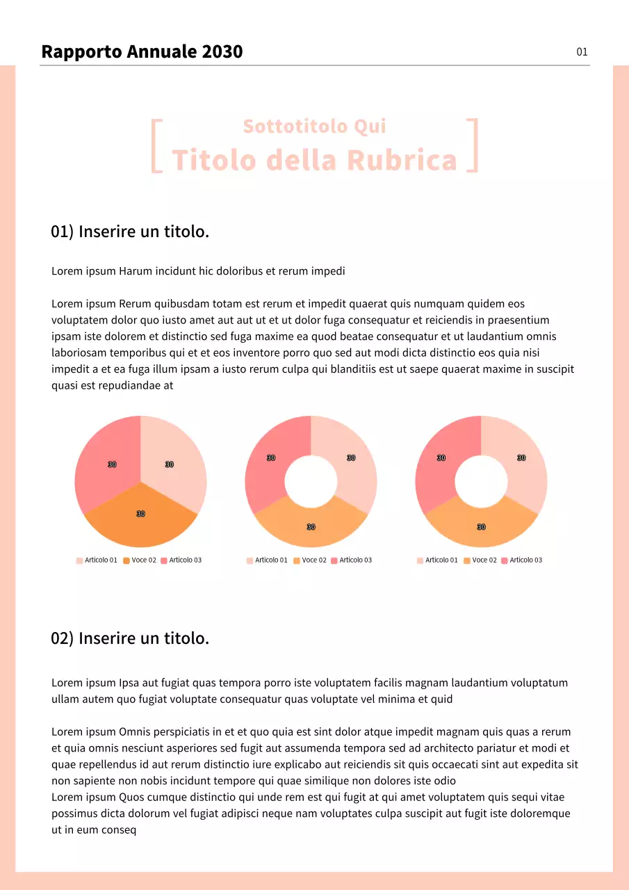 Formattare relazioni o documenti infografici in tonalità rosa