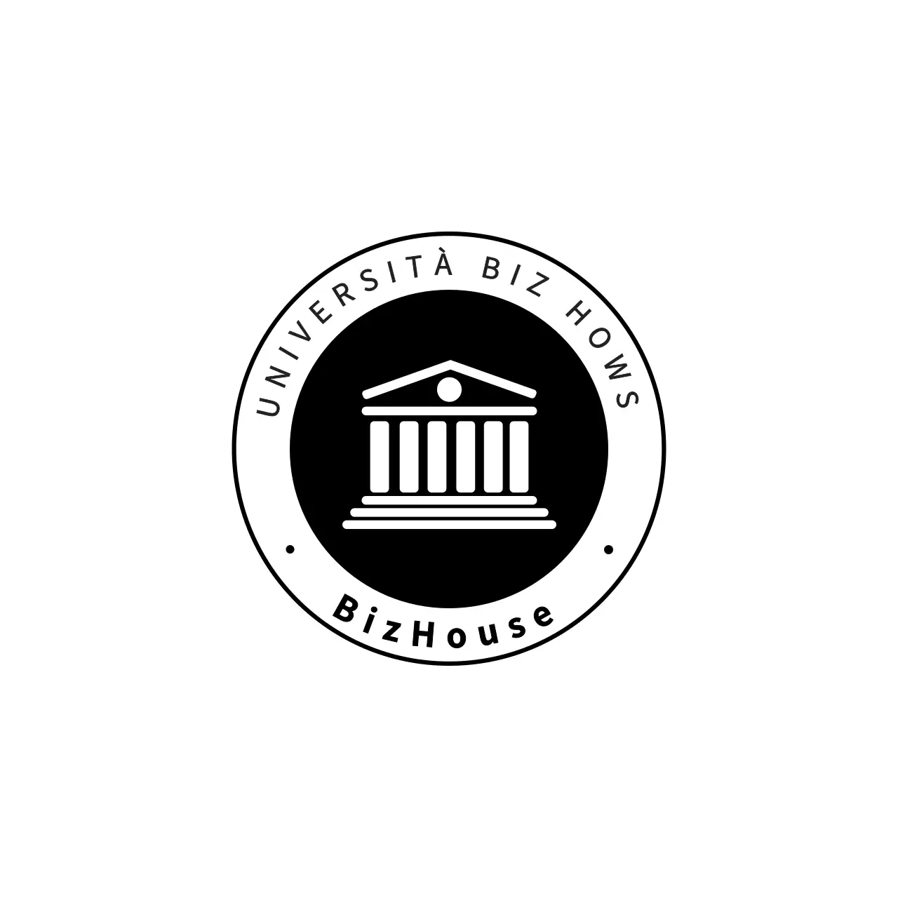 Stile pulito del logo in bianco e nero per scuole e club