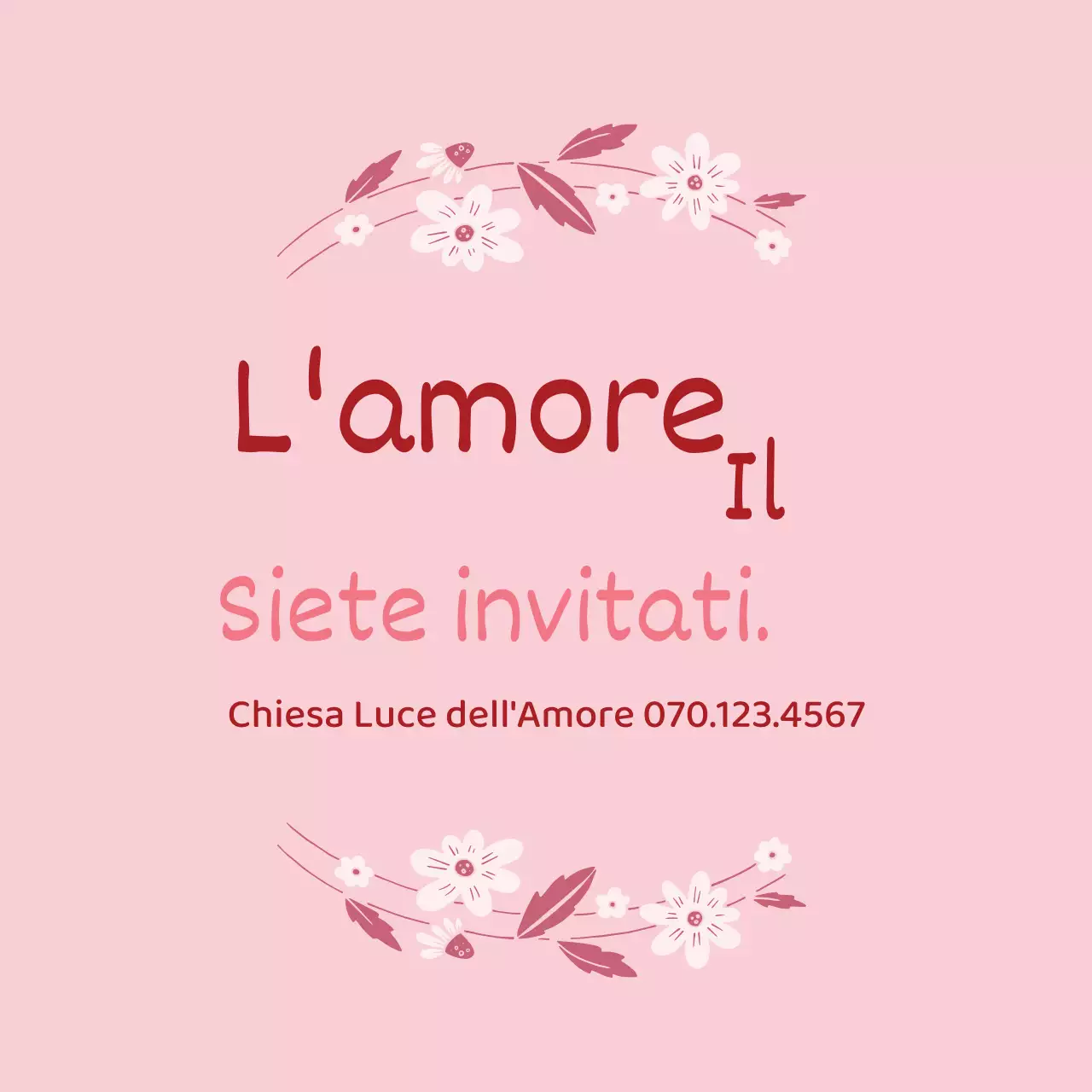 Cartoleria calligrafica rosa chiesa