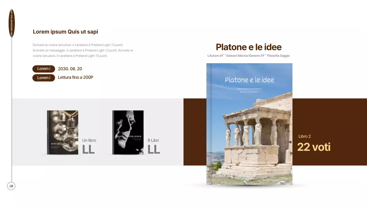 Club del libro di scienze umane in tonalità marrone