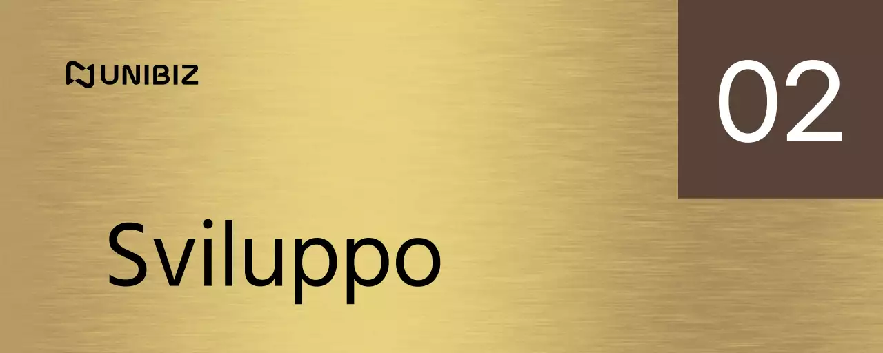 Un semplice cartello segnaposto con nomi di dipartimenti aziendali e forme quadrate in marrone e nero.