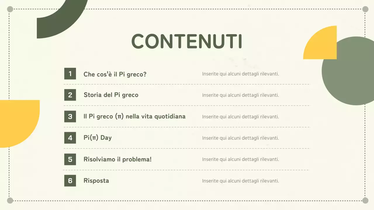 Concetti di geometria semplice verde Circonferenza e giorno della torta
