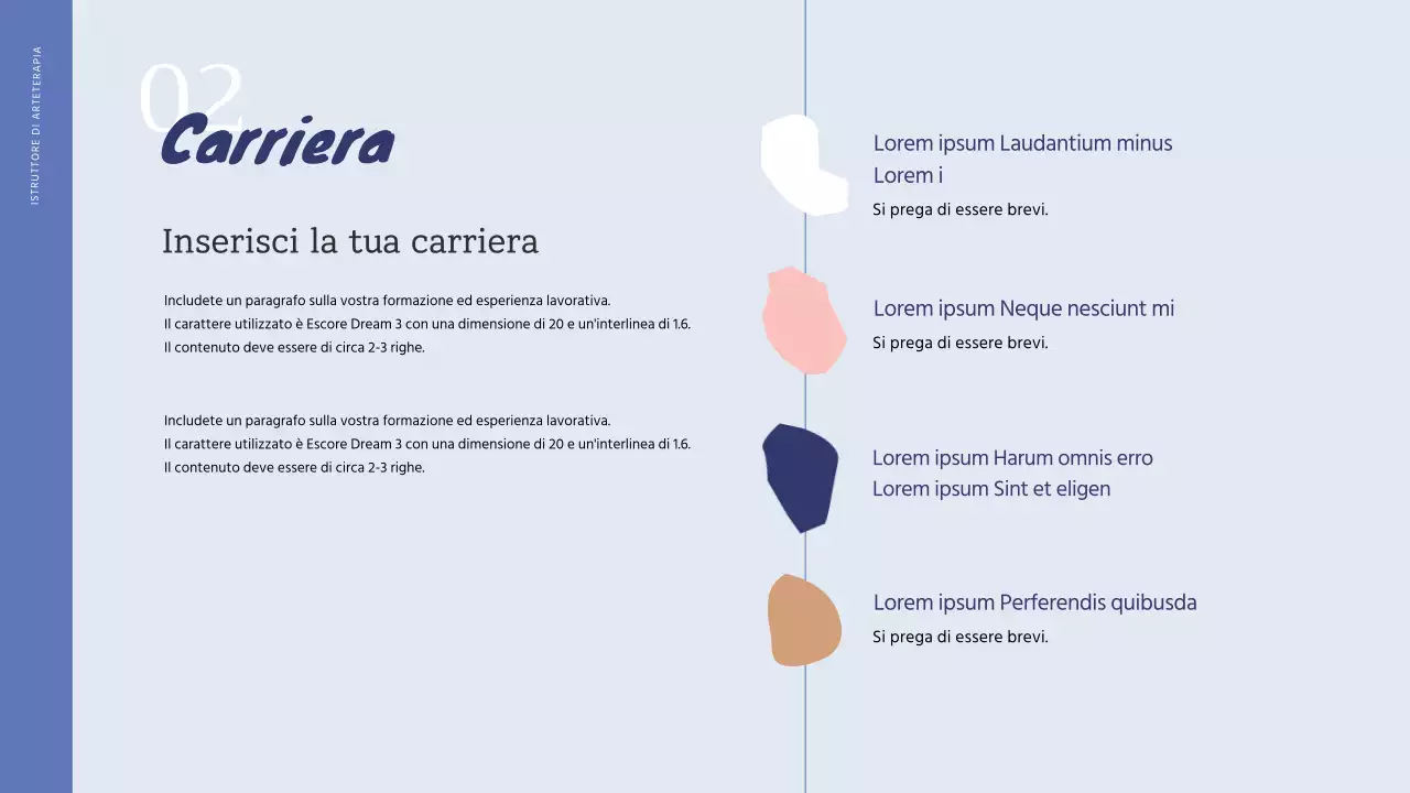 Portafoglio per istruttori di psicoterapia artistica in blu e azzurro